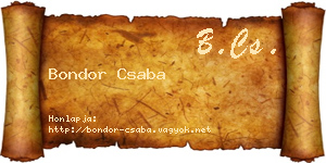Bondor Csaba névjegykártya
