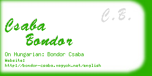 csaba bondor business card